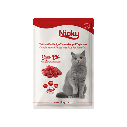Nicky Adult Cat Wet Food – With Beef
